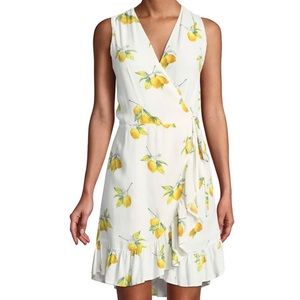 Rails Madison White Lemons Wrap Dress Small
